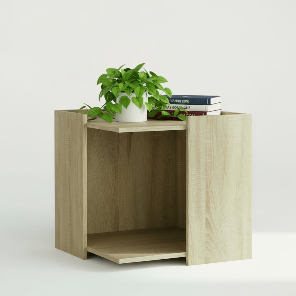 Grand meuble cache-litière en bois naturel de luxe Palais Félin Paris, niche pour chat design et anti-odeur avec plateau supérieur décoratif, solution élégante et polyvalente pour litière ou espace de repos.